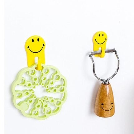 Plastic Self Adhesive Smiley Face Hooks, Kg Load Capacity 6pcs
