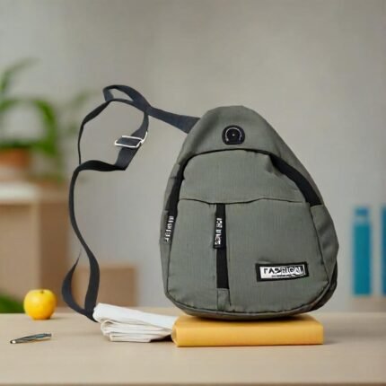 Waterproof Anti-Theft Sling Bag Crossbody Chest Waist Travel Bag with USB Charging Port Earphone Hook (1 Pc)