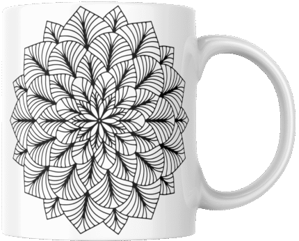 Mandala Printed Ceramic Mug | Coffee Mug | Tea Mug | Milk Mug | Designer Mug | 330 ml, Microwave & Dishwasher Safe | Mug for Kids | Mug for Friend, Birthday Gift