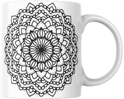 Mandala Printed Ceramic Mug | Coffee Mug | Tea Mug | Milk Mug | Designer Mug | 330 ml, Microwave & Dishwasher Safe | Mug for Kids | Mug for Friend, Birthday Gift