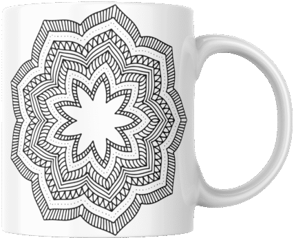 Mandala Printed Ceramic Mug | Coffee Mug | Tea Mug | Milk Mug | Designer Mug | 330 ml, Microwave & Dishwasher Safe | Mug for Kids | Mug for Friend, Birthday Gift