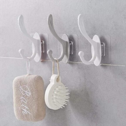 Plastic Wall Hook for Home Easy Installation, Durable Hook for Hanging Items Without Drilling