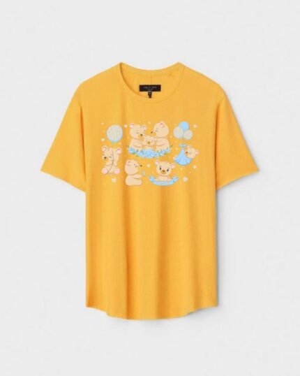 Unisex Designer Premium Quality Printed T-Shirt For Boys And Girls :: Cloth type : Cotton - Colour :: Yellow